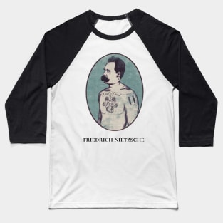 Funny Nietzsche Illustration Art Baseball T-Shirt